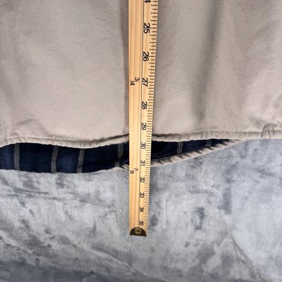 Woolrich Men's Plaid Lined Long Sleeve Button Up Shirt Tan Blue Size XL - Picture 5 of 8